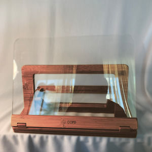 Wood and Acrylic Cookbook/Digital Pad Holder measuring 12 7/8 x 9 1/8 in.